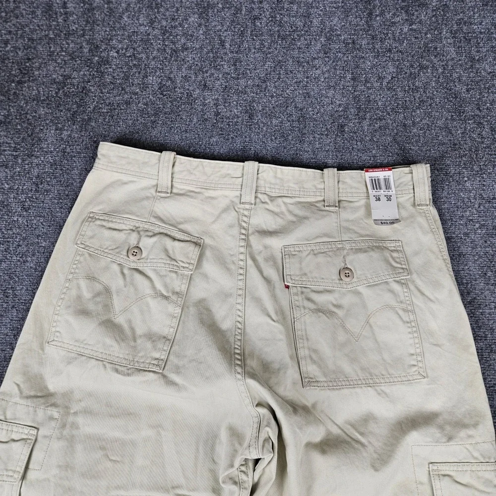 Levis Workwear Cargo Pants Men 38x30Khaki Tan Cotton Straight Leg 00642-3301 NWT